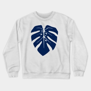 Navy Blue Monstera Leaf Crewneck Sweatshirt